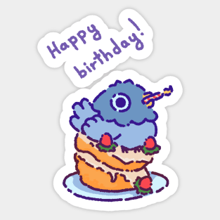 Happy birthday pigeon Sticker